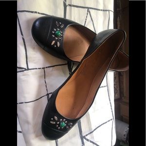 Coach Black Leather Flats